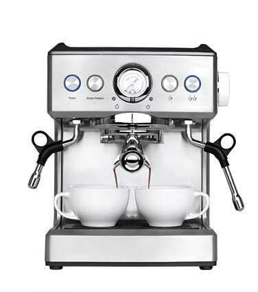 Commercial Espresso Coffee Machine 20-Bar High Pressure   Stainless Steel   Large 2.1L Water Tank   Perfect Crema Extraction