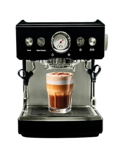 Commercial Espresso Coffee Machine   Premium 20-Bar Pressure   Stainless Steel   2.1L Water Tank   Advanced Milk Frothing   Multiple Shot Options