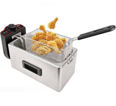 Electric Deep Fryer 3.5L 2000W &ndash; Stainless Steel Fryer with Adjustable Temperature   Perfect for Restaurants, Fast Food &amp; French Fries