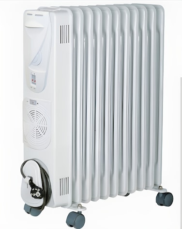 9 Fin Oil Heater Portable Electric Radiator &ndash; Energy Efficient Room Heater with Adjustable Thermostat, 3 Heat Levels, Silent Operation &amp; Overheat Protection for Home or Office