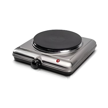 Electric Hot Plate Single Burner 1500W &ndash; Portable Tabletop Cooking with Cast Iron Heating Plate &amp; Adjustable Temperature Control for Home, Office, Kitchen &amp; Dorms