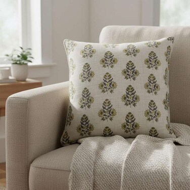 Home Heritage Magnolia Cushion 50x50cm - Olive