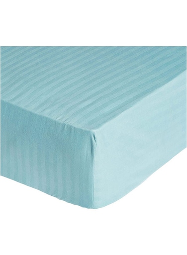 Comfort Stripe Microfiber AQUA Fitted Sheet Single 90x190 cm