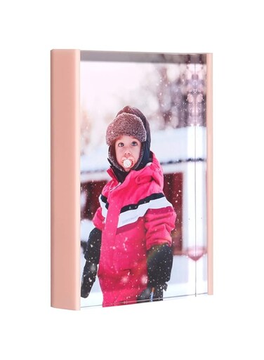 Fantac 4X6 Creative Photo Frames Acrylic Decorative Picture Frames For Tabletop Or Desktop Display Pink