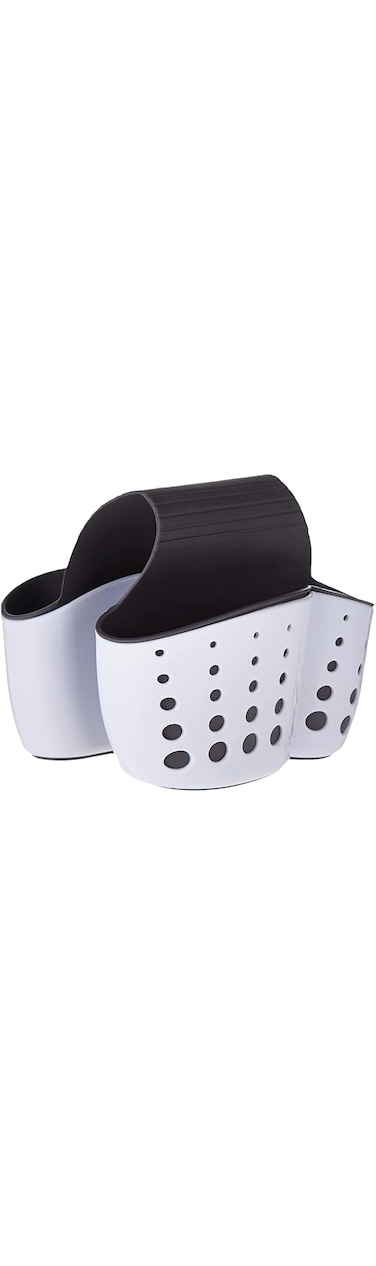 COOLBABY Multifunction 2 Sided Kitchen Sink Hanging Strainer Storage Holder Bag Sponge Towel Draining Rack - WHITE