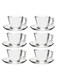 12-Piece Vela Cup Set 6 Cups &amp; 6 Saucers 195 ml Clear
