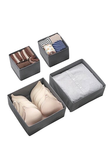 4PCS Drawer Organizer for Clothing Foldable Cloth Drawer Dividers, Washable Closet Organizer and Storage Bins for Clothes Underwear Pants Socks
