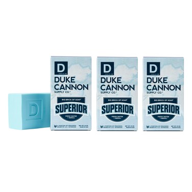 Duke Cannon Big Brick of Soap - Superior, 10 oz, Triple Milled, Fresh Water &amp; Neroli Scent, 3x Larger Bar, Supports U.S. Veterans, 3-Pack
