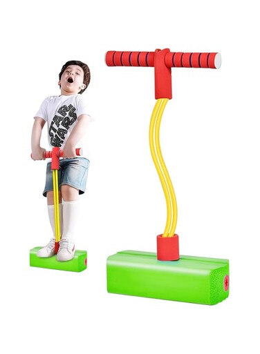 IBAMA Foam Pogo Jumper for Kids, Toddler Training Pogo Sticks with Squeaky Sounds, Bouncy Toy for Boys and Girls, 250 Pound Capacity (green)