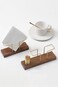 Napkin Holder Stand, Solid Walnut Wood, Metal Tissue Holder for Dining Table, Kitchen, Coffee Table, Bakery, Cafes