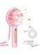 PADOM Handheld Fan, Portable Mini Fan Rechargeable with 4 Speeds, Hand Held USB Desk Fan with Cellphone Stand &amp; Adjustable Angle for Office Home Outdoor Traveling (Pink)