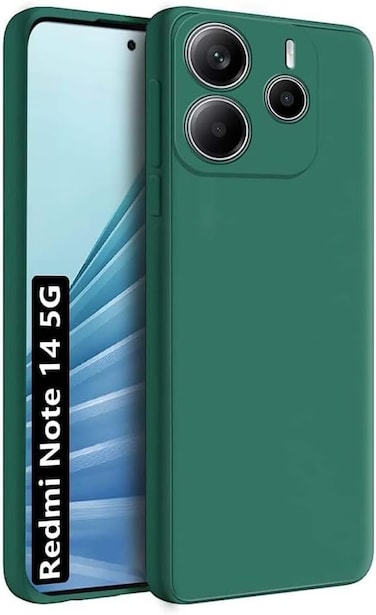 Xiaomi Redmi Note 14 5G Case,Liquid Gel Rubber Bumper Case with Soft Microfiber Lining Cushion, Slim Hard Shell Shockproof Protective Cover for Redmi Note 14 (Green)