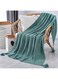 Knitted Throw Blankets, Cozy Lightweight Decorative Throw, Warm Woven Blanket with Tassels for Couch Sofa, Bed and Living Room, All Seasons Suitable for Women, Men and Kids (Green, 120X150cm)