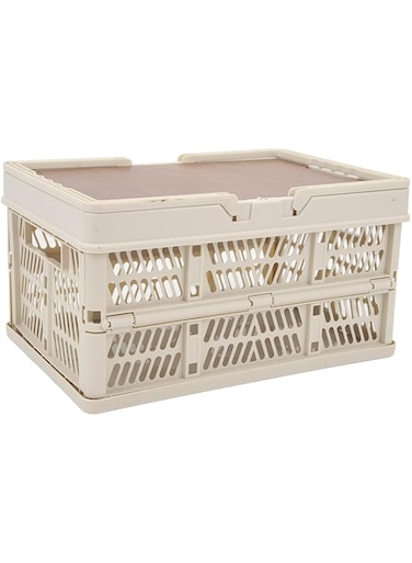 fannay Camping Storage Box, Foldable Handheld Breathable Durable Multifunction Large Capacity Camping Basket for Picnic (M)