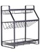 Heavy-Duty Kitchen Hanging Storage Rack Black 41.0x36.5x26.0cm