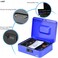 Rubik Large Cash Box with Tray and Combination Lock Portable Durable Register Money Box Safe for Bills Jewelry Receipts Coins (25x20x9cm) Blue