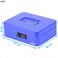 Rubik Large Cash Box with Tray and Combination Lock Portable Durable Register Money Box Safe for Bills Jewelry Receipts Coins (25x20x9cm) Blue