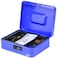 Rubik Large Cash Box with Tray and Combination Lock Portable Durable Register Money Box Safe for Bills Jewelry Receipts Coins (25x20x9cm) Blue
