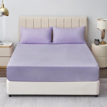 MUSA&Acirc;&reg; 3 Piece Fitted Sheet Set - Lavender Queen Size with 300 Thread Count