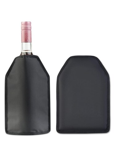 Wine Cooler Sleeve, High Quality Solid Gel Wine Sleeve, Reusable Wine Bottle Cooler, Black (22.5cm*15.5cm) Portable Wine Cooler Sleeve Reusable Wine Bottle Chiller Flexible Wine Ice Bag Keep Wine Cool