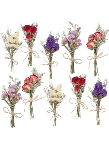 10 Pack Dried Flower Forget Me Not Bouquets Natural Dried Flower with Stem Dried Embossing Flower Bundles Artificial Flower Dried for Wedding Table Centerpieces Arrangements Crafts DIY Gift Decor