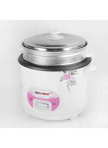 Olympia Tools 1.8 Liter Electric Rice Cooker 500 Watts with Food Steamer, OE-700