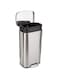 Amazon Basics Rectangular Kitchen Bin With Steel Bar Pedal, Soft-Closing Mechanism For Home and Office Use, 30 Litre/7.9 Gallon, Satin Nickel Finish