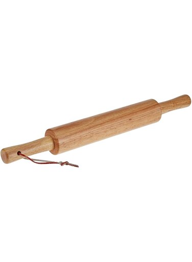 Prestige Wooden Rolling Pin  Great Control Ergonomically Designed Handles-PR50185-Brown