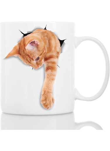 Your Wall Favorite Cat Coffee Mug - Ceramic Funny Coffee Mug - Perfect Cat Lover Gift - Cute Tabby Cat Coffee Mug - Great Birthday Or For Friend Or Coworker, Men And Women   11oz White By Spoil Your Wall