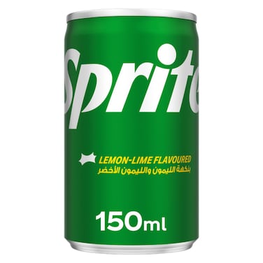 Sprite Lemon Lime Flavoured Carbonated Soft Drink Can, 150ml