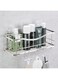 KINCMAX Shower Caddy, Rustproof SUS304 Stainless Steel, Adhesive Wall Mount Drill-Free Baskets with Hooks (Polished Silver)