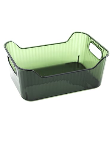 FUN Transparent Storage Box With Cutout Handles 30x22x12Cm. 2Color