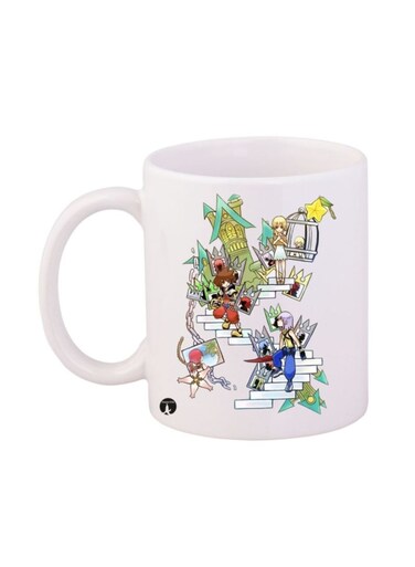 Kingdom Hearts Video Game Printed Mug White/Blue/Red 12ounce