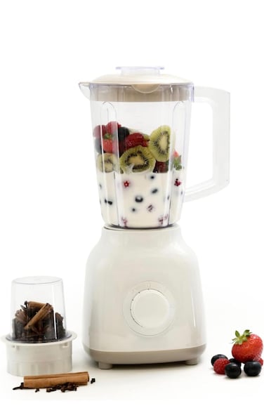 2 In1 Juicer Blender  Set 1.6 L 650W Powerful Motor With 2 Speed Setting Stainless Steel Blade, Grinder Attachment 1.6 L  Coffee Grinder Spice Grinder