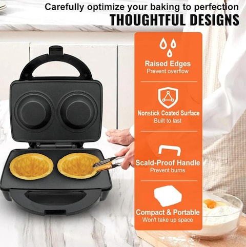 Dealio Dual Waffle Maker & Ice Cream Cone Maker - Non-Stick Electric Belgian Waffle Maker with Cool Touch Handle   Ice Cream Cone Maker, Waffle, Dessert, Snacks, Biscuit