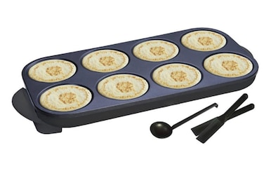 Multi Functional Crepe Maker&ndash; 8 Pits, Nonstick Coating, Heat-Resistant Handles, Fast Baking, and Easy Cleaning  Crepe Maker, Pop Cake Maker with 8 Slots 1450W