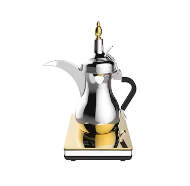 Arabic Coffee Maker 0.6L, 800W - Elegant Electric Dallah for Traditional Arabic &amp; Turkish Coffee, Rapid Brewing, Stainless Steel Design, Auto Keep Warm Function