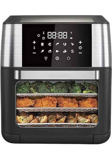 Air Fryer Oven with 4 Accessories 12L - Multi-Function Digital Air Fryer, Rotisserie, Dehydrator, Convection Oven, and Oil-Free Cooking - 1800W, 10 Preset Functions Large Capacity