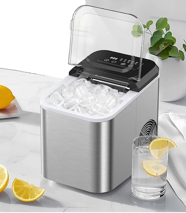 Neonics Ice Maker Machine for Home, Office &amp; Commercial Use &ndash; 12KG/24H Fast Ice Production, 1.6L Water Tank, Portable Countertop Ice Maker with Ice Scoop &ndash; Quiet, Efficient, 130W Power