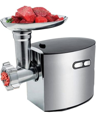 Electric Meat Grinder 2500W Max &ndash; Ultra Powerful 3-in-1 Meat Mincer with Sausage Stuffer, 3 Grinding Plates, 1 Cutting Blade &amp; Kubbe Attachment for Home Kitchen Use