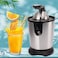 Stainless Steel Electric Citrus Juicer with Lever Arm Low Noise Motor, Universal Cone for Orange &amp; Lemon, Heavy Duty Handle, Professional Citrus Squeezer for Home &amp; Kitchen