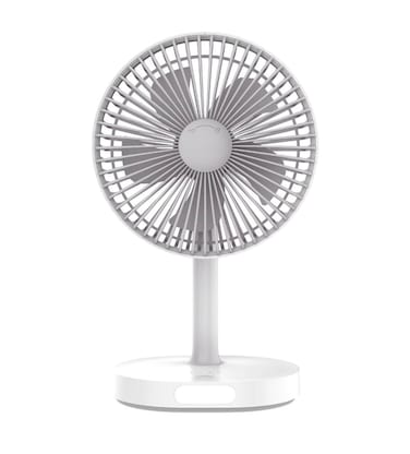 Portable Rechargeable Desk Fan with LED Light   3 Speed Mini USB Fan for Home, Office, Bedroom   Silent Operation, Built-in Night Light   Compact Table Fan for Travel &amp; Camping