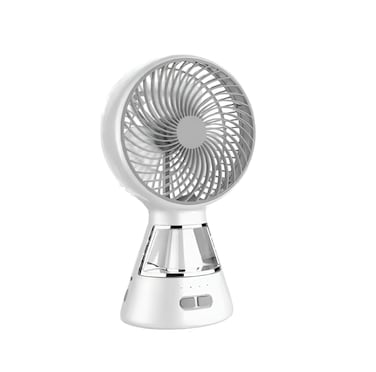 Multi-Functional Rechargeable Table Fan with LED Light   Dual USB Charging Ports   3 Wind Speed Settings   Portable Desk Fan for Home, Office, Camping &amp; Travel Cool Breeze