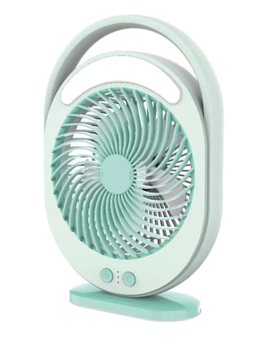 Multifunction Rechargeable Table Fan 6-Inch with LED Light   USB Charging   3-Speed Control   Up to 20 Hours Working   Portable Mini Fan for Travel, Car, Office
