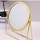 Iron Tabletop Makeup Mirror with 360&deg; Swivel &ndash; Golden Desktop Vanity Mirror with Stable Stand &ndash; Stylish Dressing Mirror for Bedroom, Bathroom &amp; Makeup Table
