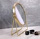 Iron Tabletop Makeup Mirror with 360&deg; Swivel &ndash; Golden Desktop Vanity Mirror with Stable Stand &ndash; Stylish Dressing Mirror for Bedroom, Bathroom &amp; Makeup Table