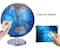 synthetic Metallic World Globe – Blue & Silver Vintage-Style Globe with Polished Brass Base – Decorative Tabletop Globe for Home, Office, or School – Educational & Stylish World Map Decor