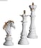 Chess Statues Set of 3 &ndash; King Queen Knight Resin Sculptures &ndash; Elegant Modern Decorative Chess Pieces for Home, Office, Living Room, Desk, Bookshelf Decor