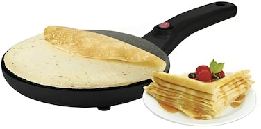 Homotronics Non-Stick Crepe Maker Machine – Electric Pancake Maker with Oil-Free Cooking, Flat Flour Plate Griddle for Crepes, Dosas, Roti, Tortillas – Fast Heating, Easy to Clean, Home Kitchen Use