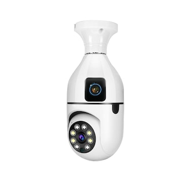 Wireless Smart Camera 360 Degree WIFI Dual Lens Light Bulb Security Camera with Motion Detection and Two Way Audio System Surveillance Camera